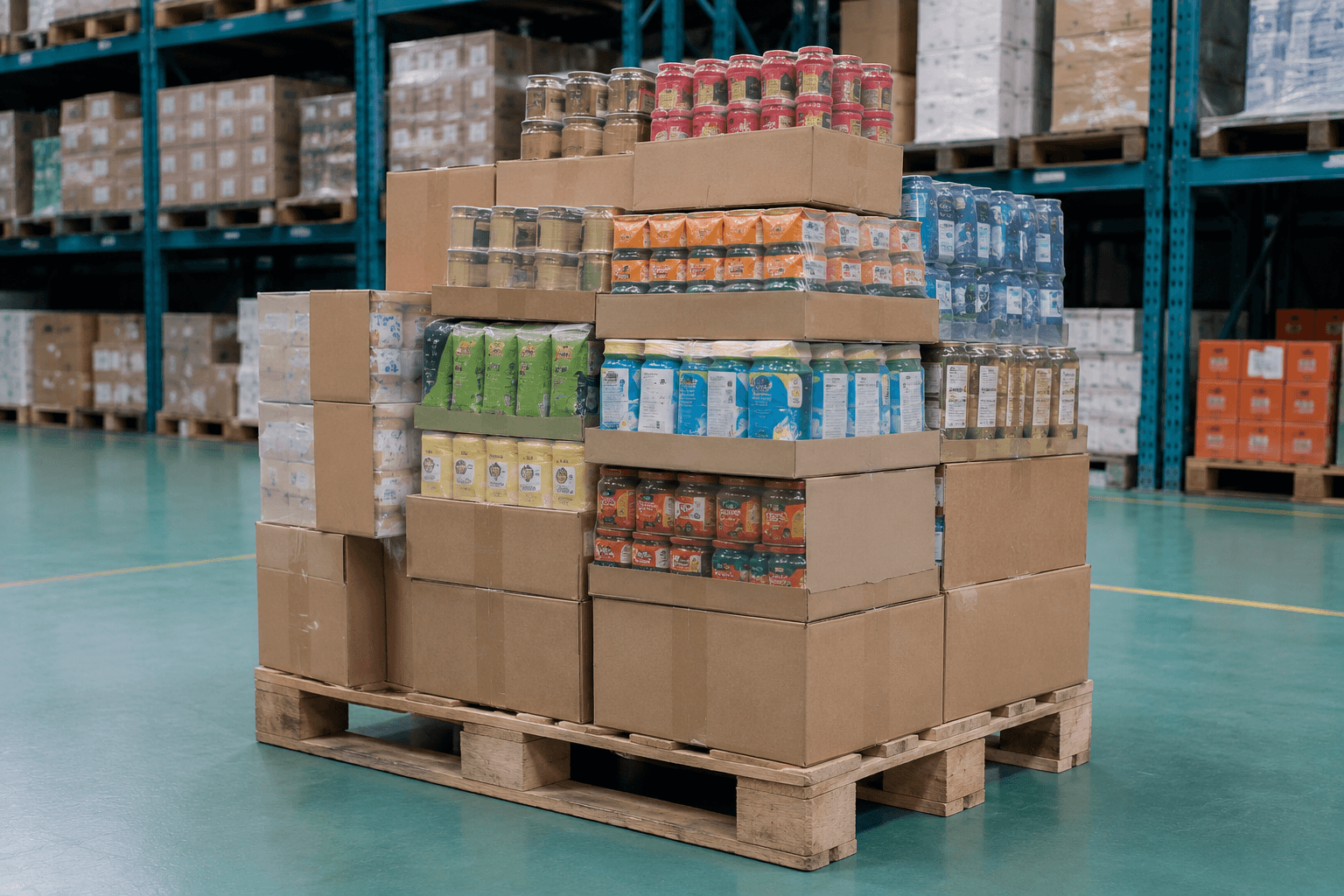 Pallet de alimentos vencidos o rechazados